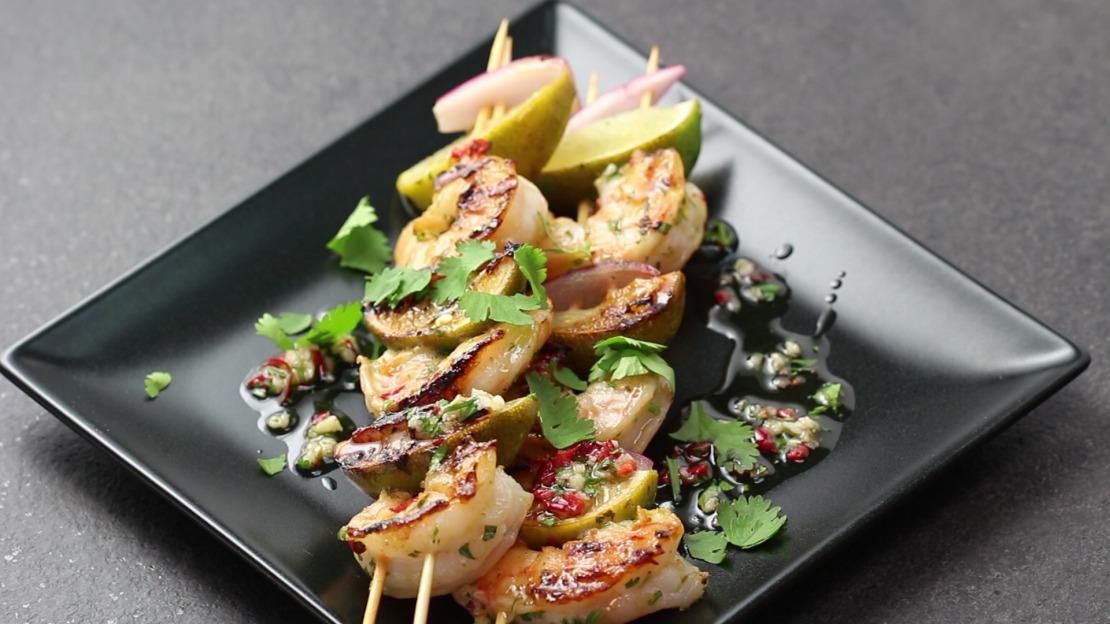 Grilled Shrimp and Lime Skewers  - Low Carb Recipes by Foodabi