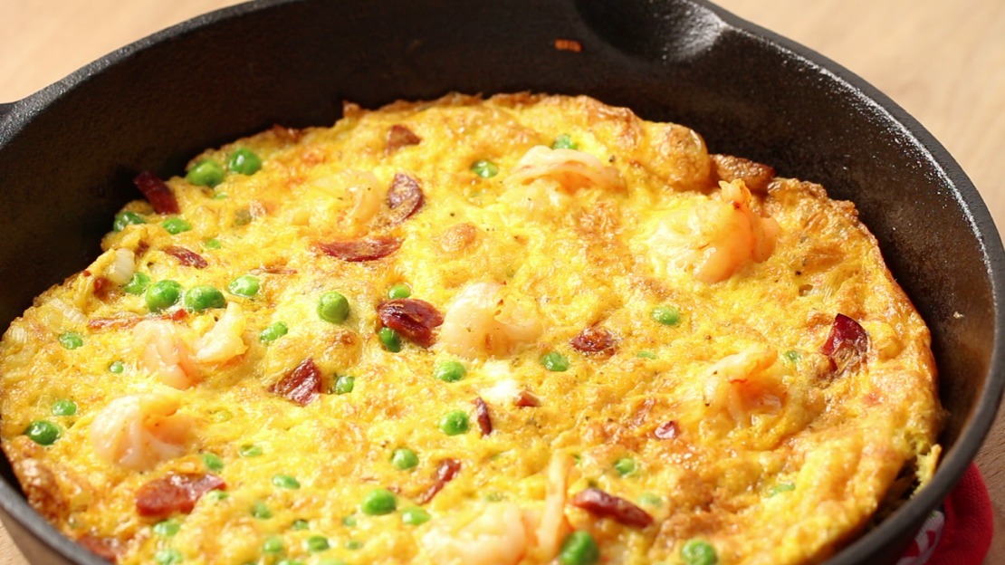 Shrimp chorizo frittata - Low Carb Recipes by Foodabi