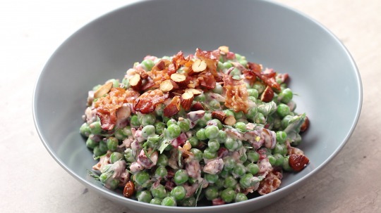 Rezept: Green Pea Salad with Bacon