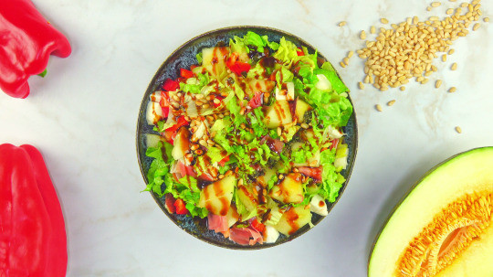 Rezept: Melone-Schinken-Mozzarella-Salat