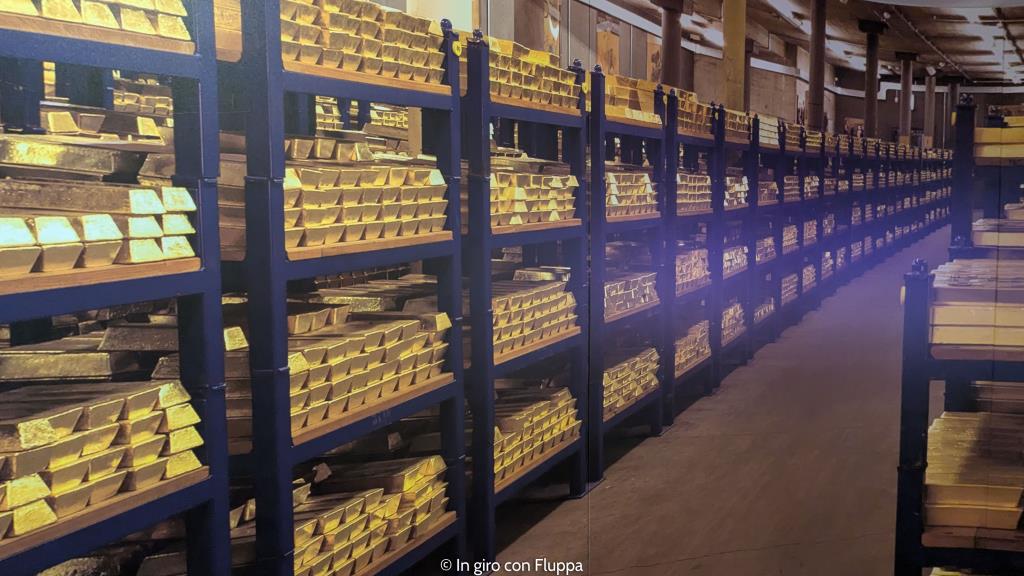 Foto dei sotterranei del Museo della Banca d'Inghilterra