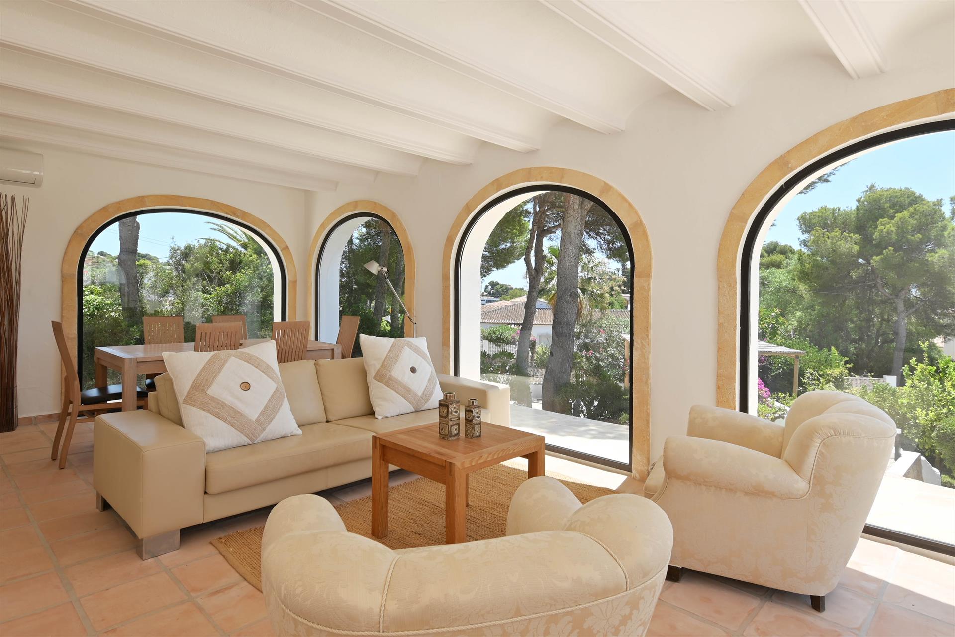 Swimming pool area near Can Pau in Spain