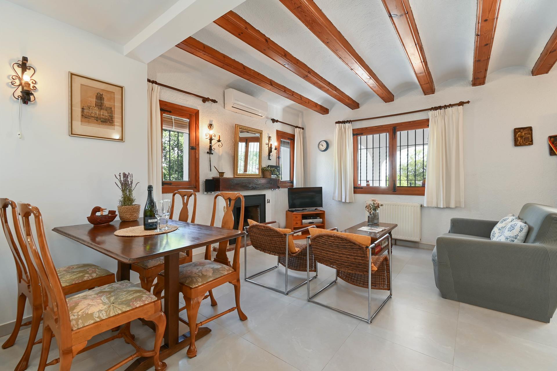 Swimming pool area near Casa Hedra in Spain