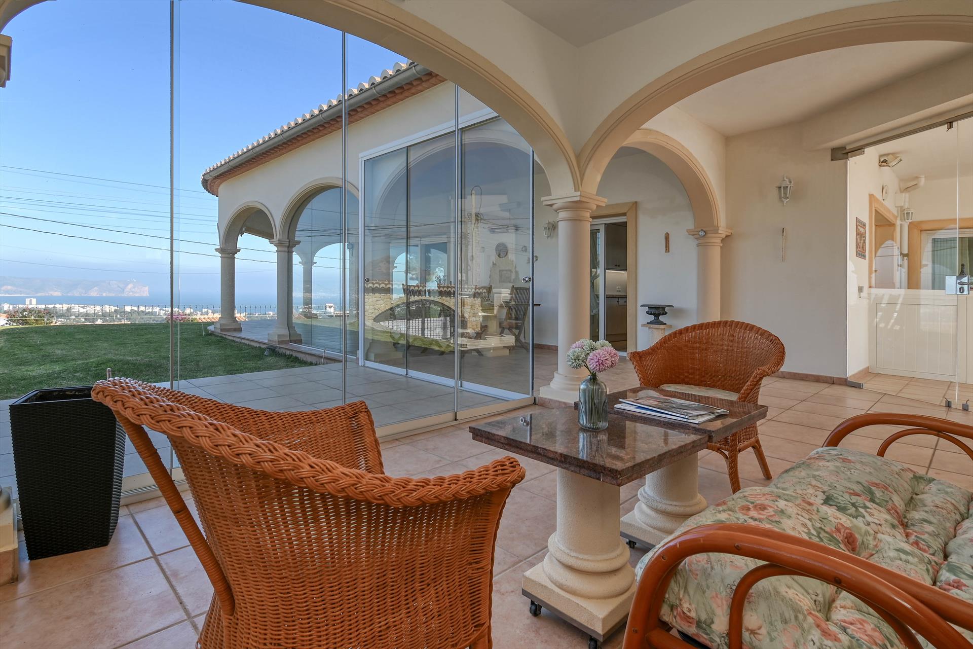 Outdoor terrace and garden at Luz de Mar in Spain