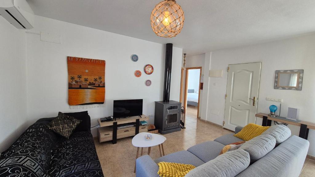 Outdoor terrace and garden at Casa Cocon in Spain