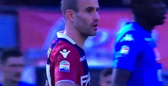 Palacio in azione in Napoli - Bologna allo stadio San Paolo