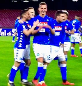 Calciatori Del Napoli Che Festeggiano In Napoli Udinese 2018 19