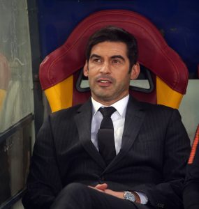 Stadio Olimpico Di Roma Italia Uefa Champions League Roma Vs Shakhtar Donestsk Paulo Fonseca Durante La Partita Allo Stadio Olimpico Di Roma