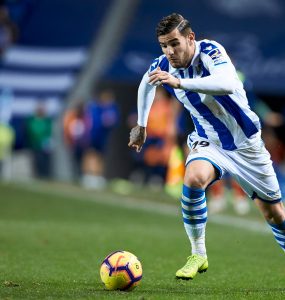 Theo Hernandez Durante Una Gara Di Liga Tra Real Sociedad E Deportivo Alaves