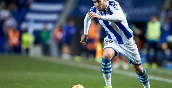 Theo Hernandez Durante Una Gara Di Liga Tra Real Sociedad E Deportivo Alaves
