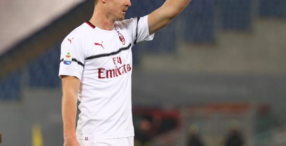 Gara Di Seria A Tra Roma E Milan Allo Stadio Olimpico Di Roma. Krzysztof Piatek In Azione