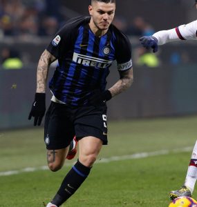 Gara Di Seria A Tra Inter E Bologna Allo Stadio San Siro Di Milano. Mauro Icardi In Azione.