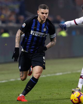 Gara Di Seria A Tra Inter E Bologna Allo Stadio San Siro Di Milano. Mauro Icardi In Azione.