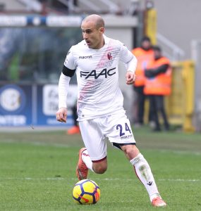 Gara Di Seria A Tra Inter E Bologna Allo Stadio San Siro Di Milano. Rodrigo Palacio In Azione.