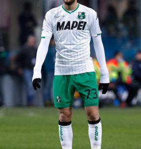 Gara Di Seria A Tra Inter E Sassuolo Allo Stadio San Siro Di Milano. Manuel Locatelli Del Sassuolo In Azione