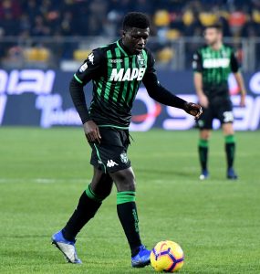 Frosinone Gara Di Serie A Tra Frosinone E Sassuolo Allo Stadio Benito Stirpe. Alfred Duncan Del Sassuolo In Azione