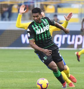 Frosinone Gara Di Serie A Tra Frosinone E Sassuolo Allo Stadio Benito Stirpe. Marlon Del Sassuolo In Azione
