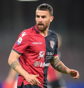 Gara Di Seria A Tra Roma E Cagliari Allo Stadio Olimpico Di Roma. Luca Cigarini Del Cagliari In Azione