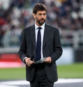 Andrea Agnelli Presidente Della Juventus Durante La Gara Di Camionato Tra Juventus E Atalanta