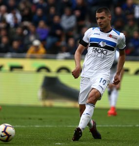 Milano Serie A. Fc Internazionale Vs Atalanta Bergamasca Calcio. Berat Djimsiti DellAtalanta In Azione