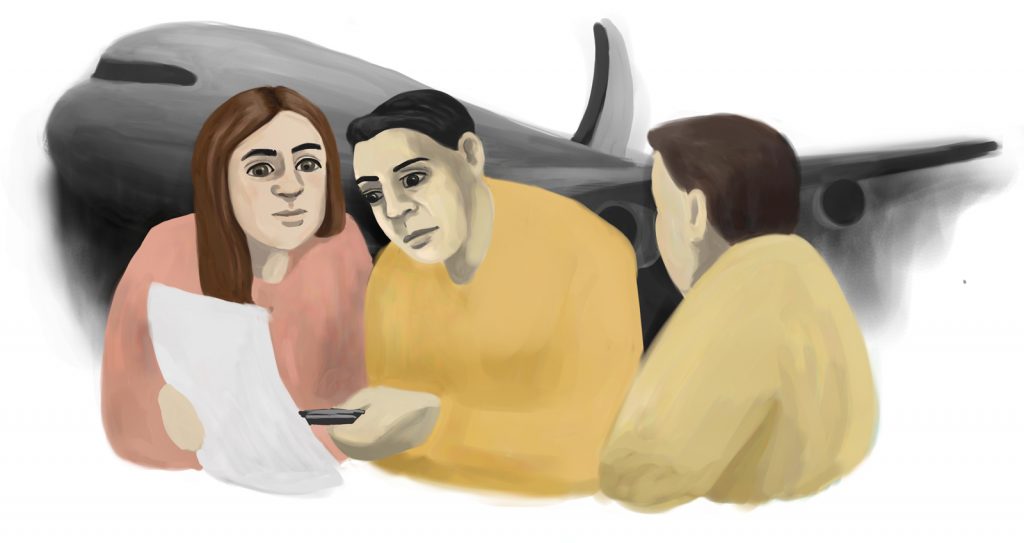 Kuvituskuva karkoituksista lentokoneen edessä