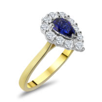 Pear Sapphire In Large Halo Mount For 0 75Ct