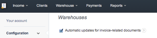 warehouse auto update documents