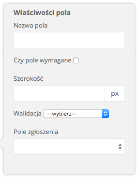 Właściwości pól w formularzach w Sugesterze