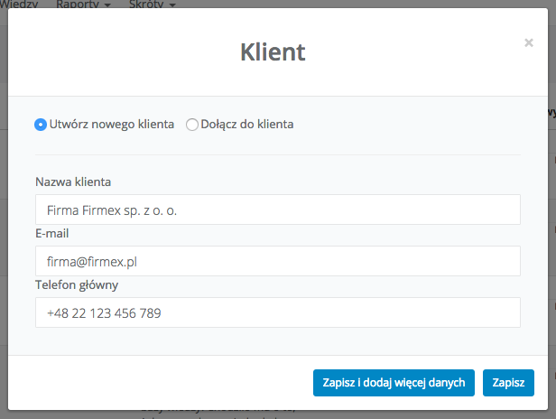 Informacja o przekazaniu dalej