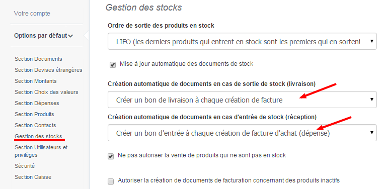 création automatique bon de livraison