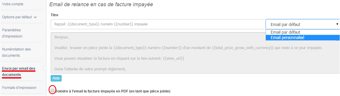 relance personnalisée
