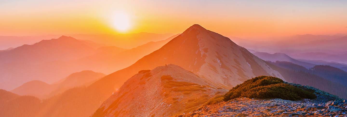 Magic sunset in the mountains