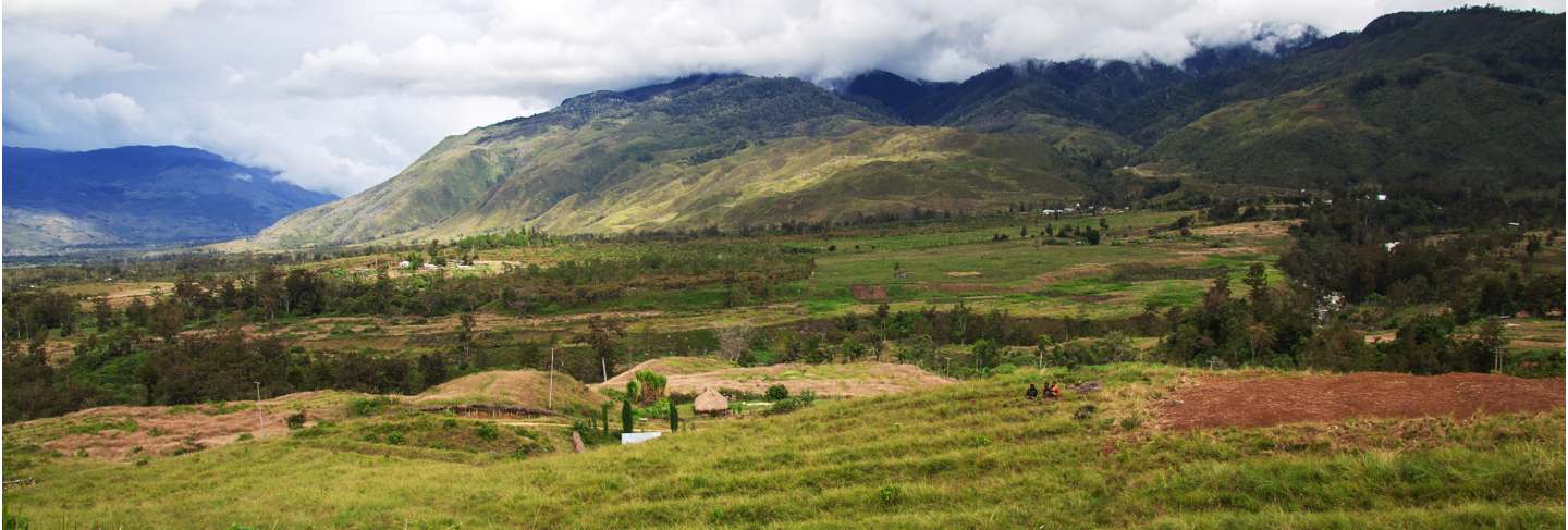 The tracking in valley of wamena, papua, indonesia