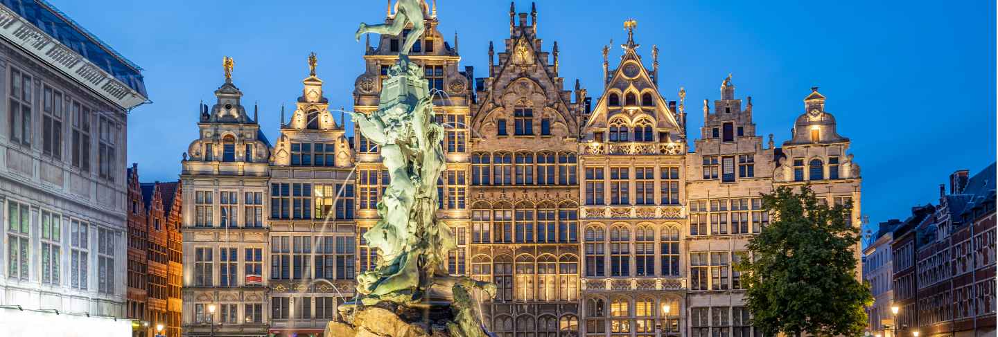 Guildhalls of grote markt of antwerp in belgium