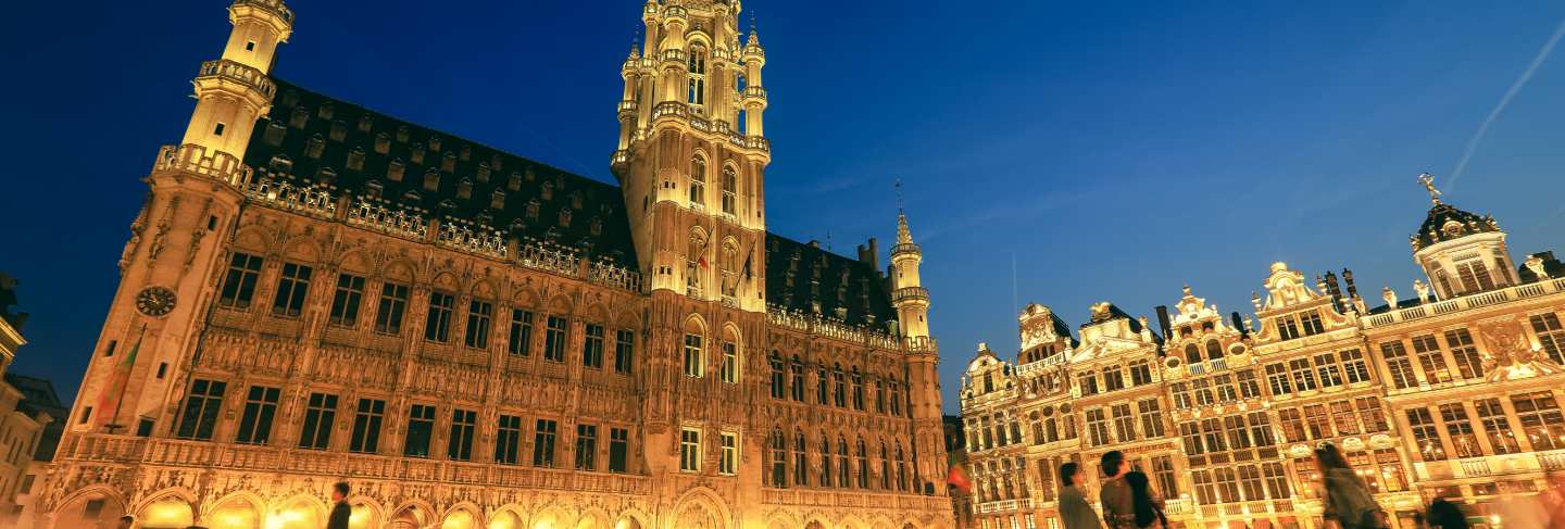 Selective focus on historic building at grand place brussels