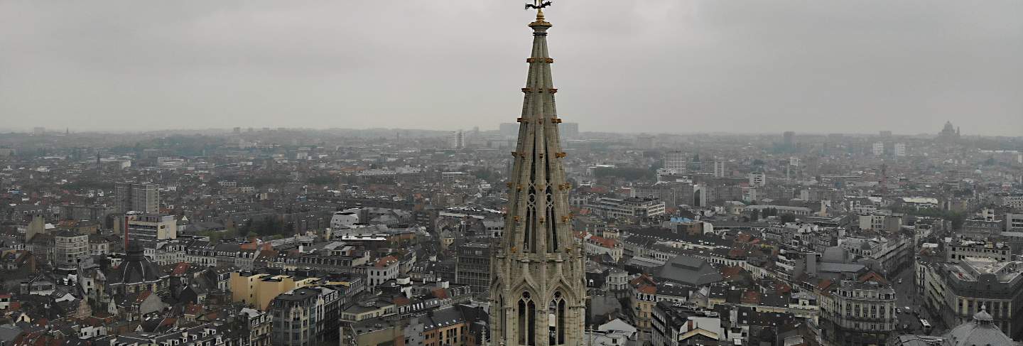 Amazing view from above. the capital of belgium. great brussels. very historical and touristic place. must see. view from drone. holy place, amazing rooftop