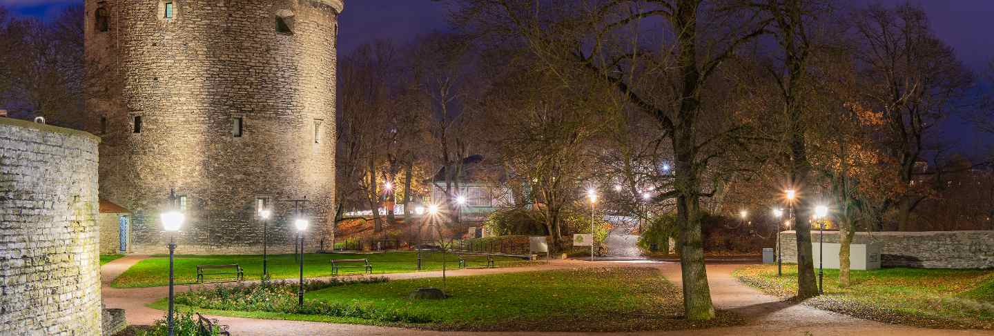 Old city tallinn at night