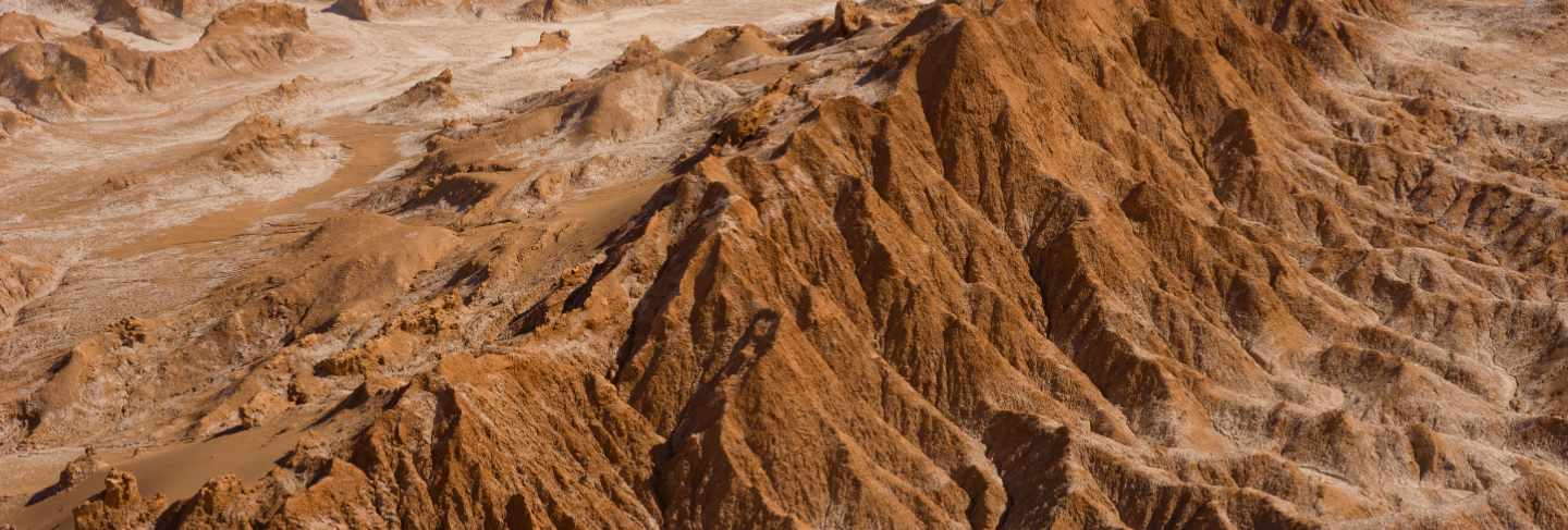 The mars valley, also know as death valley, in the atacama desert in chile