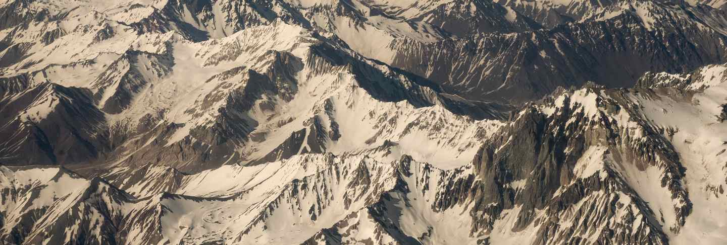 Aerial view of andes range in chile