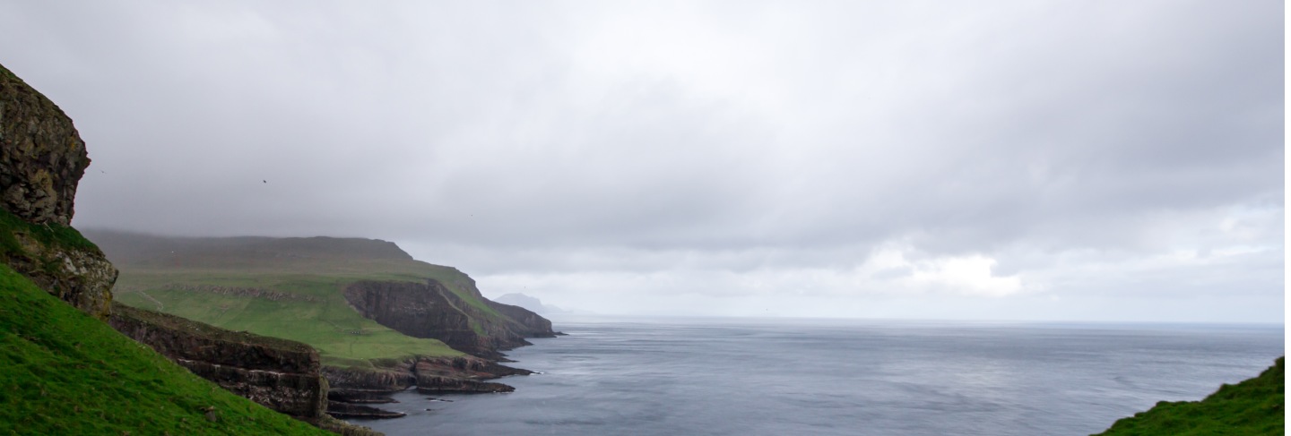 Dramatic landscape on faroe islands, the nature of the faroe islands in the north atlantic