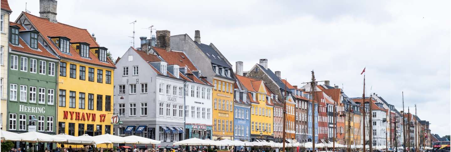 Nyhavn, copenhagen/denmark, very popular and famous for tourist tourism landmark in europe