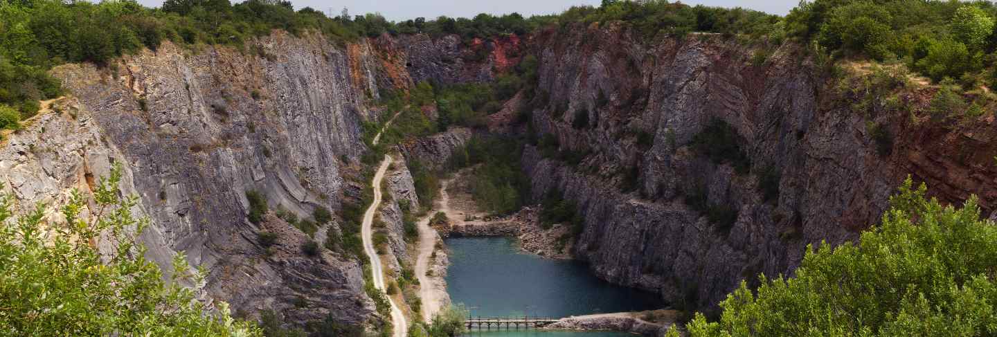 Big abandoned canyon on a summer day