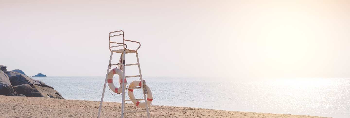 Lifeguard tower protecting the safety of tourist