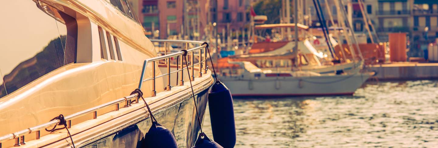Luxury yacht in the marina