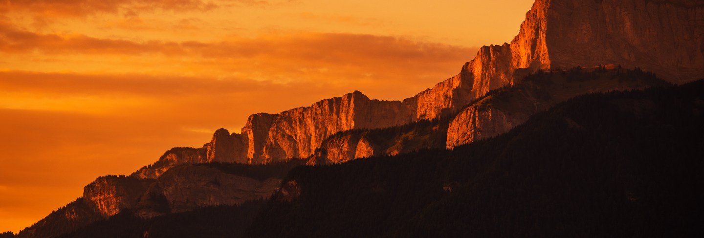 French mountains sunset