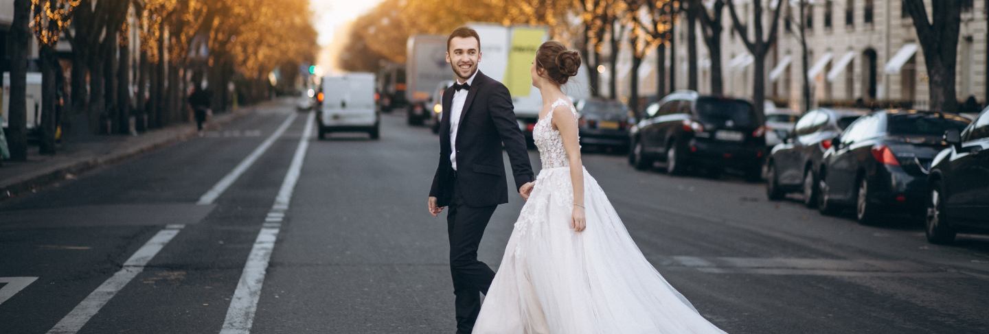 Wedding couple in france