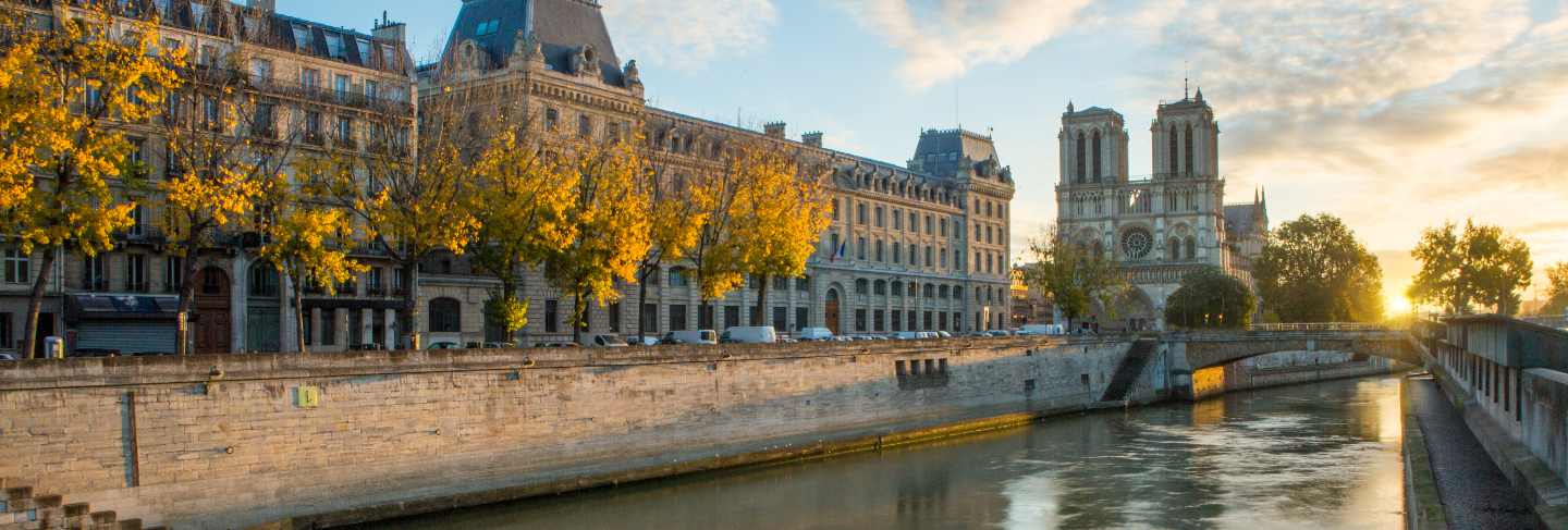 Notre dame de paris and seine river in paris, france