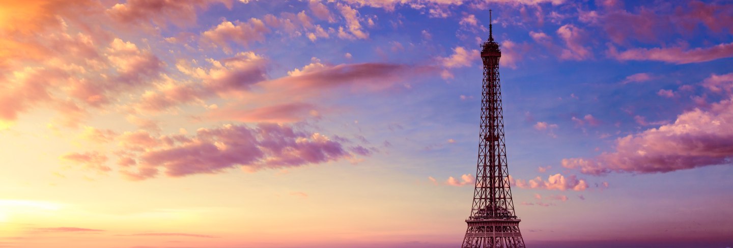 Paris eiffel tower and skyline aerial france