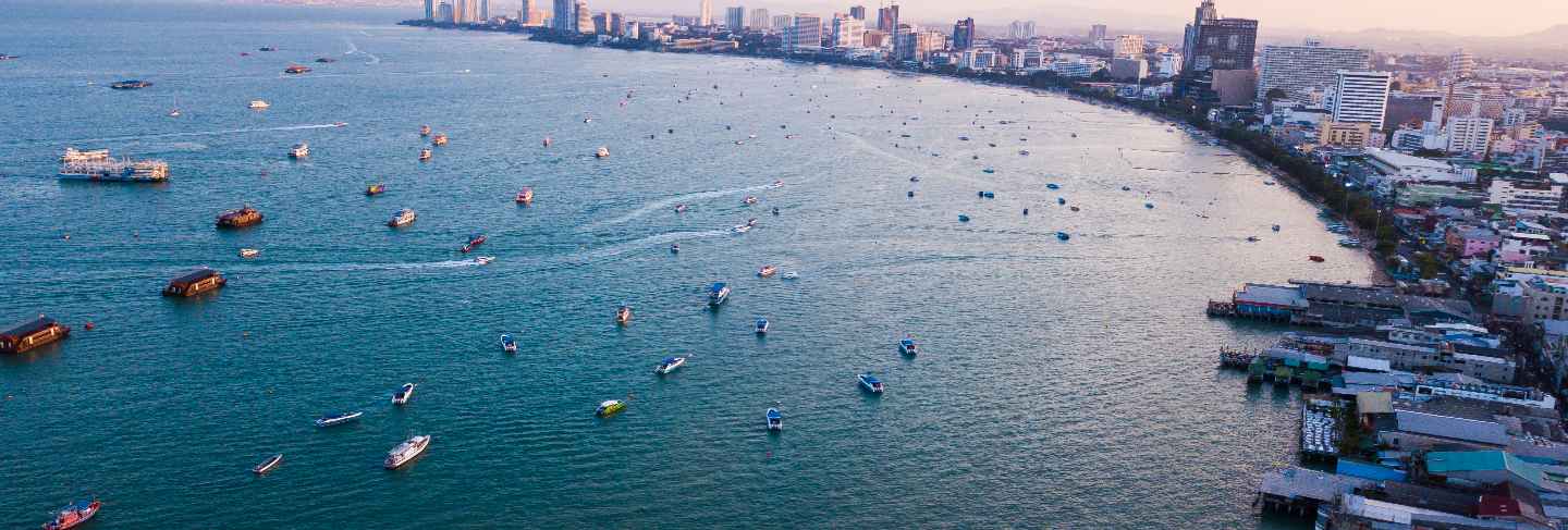 Aerial view of sea in pattaya , thailand