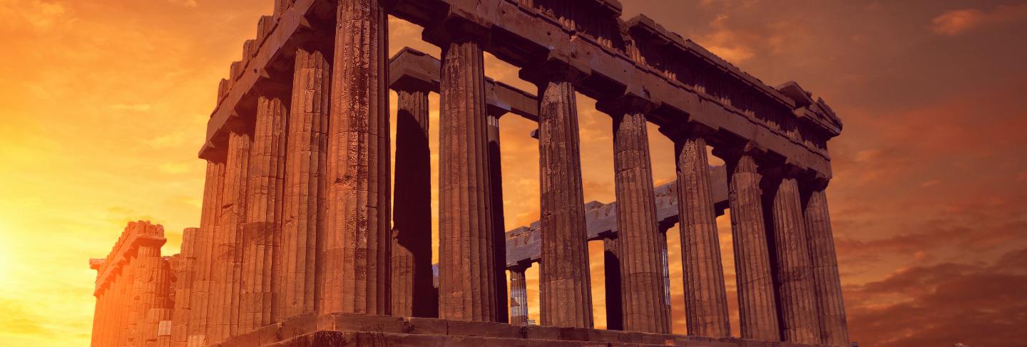 Parthenon temple on a bright day
